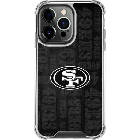 NFL San Franciso 49ers Black & White iPhone 16 Pro Clear Case